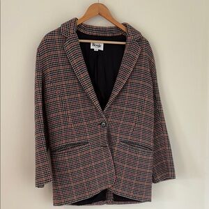 Rouje Jacques Black and Red Plaid Blazer